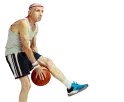 senhor a jogar basket